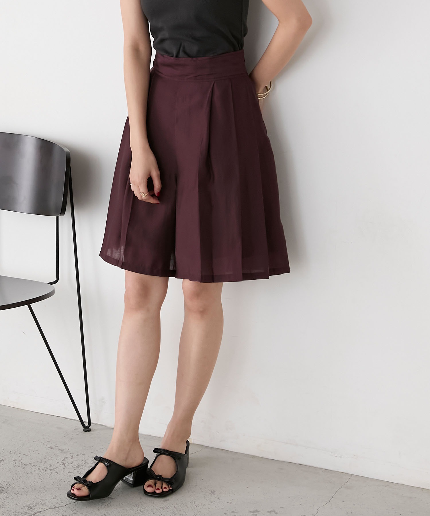 forksy.】シアー プリーツ キュロットパンツ forksy.│MONO-MART