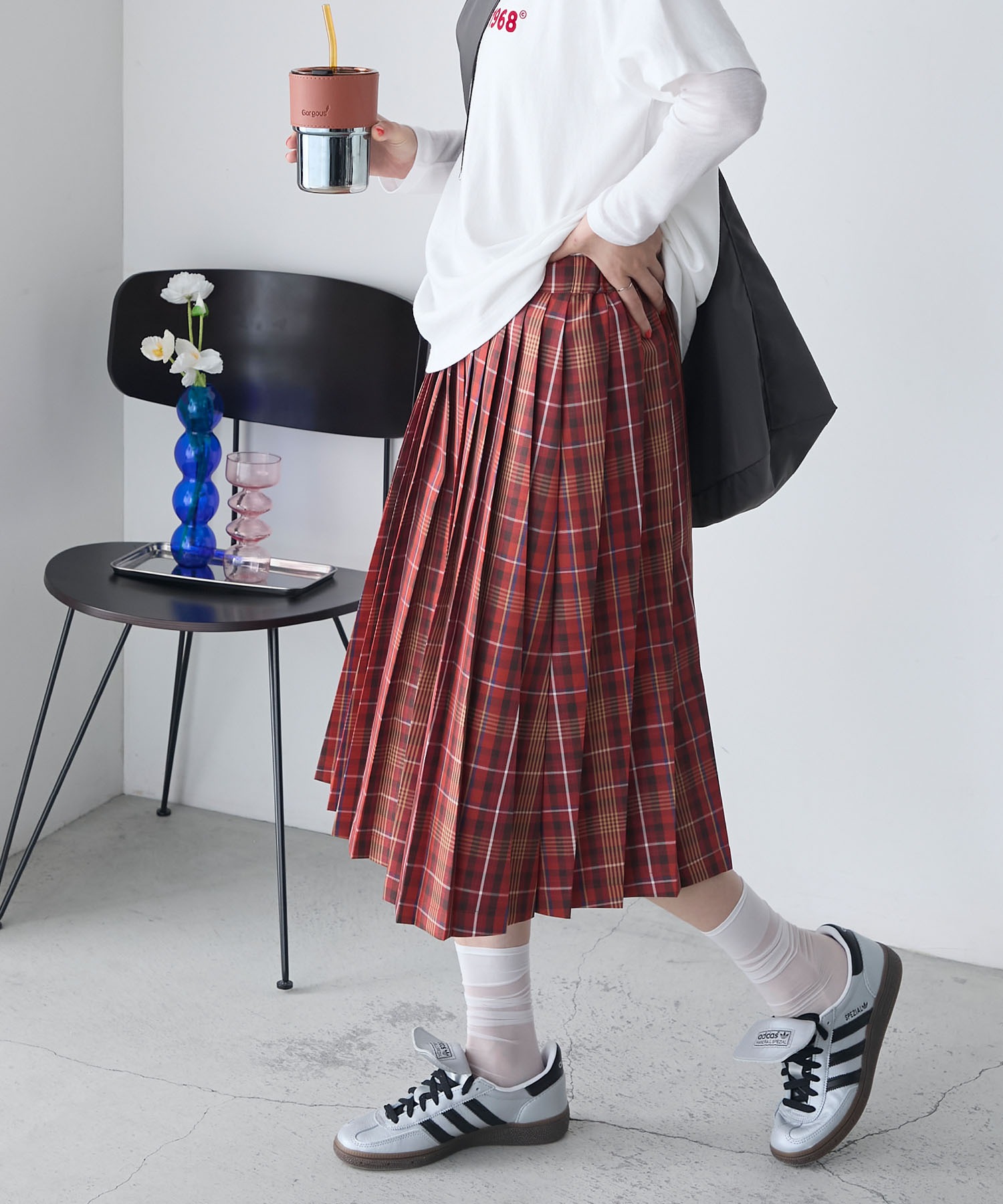 forksy.】ミドル丈アソートプリーツチェックスカート forksy.│MONO