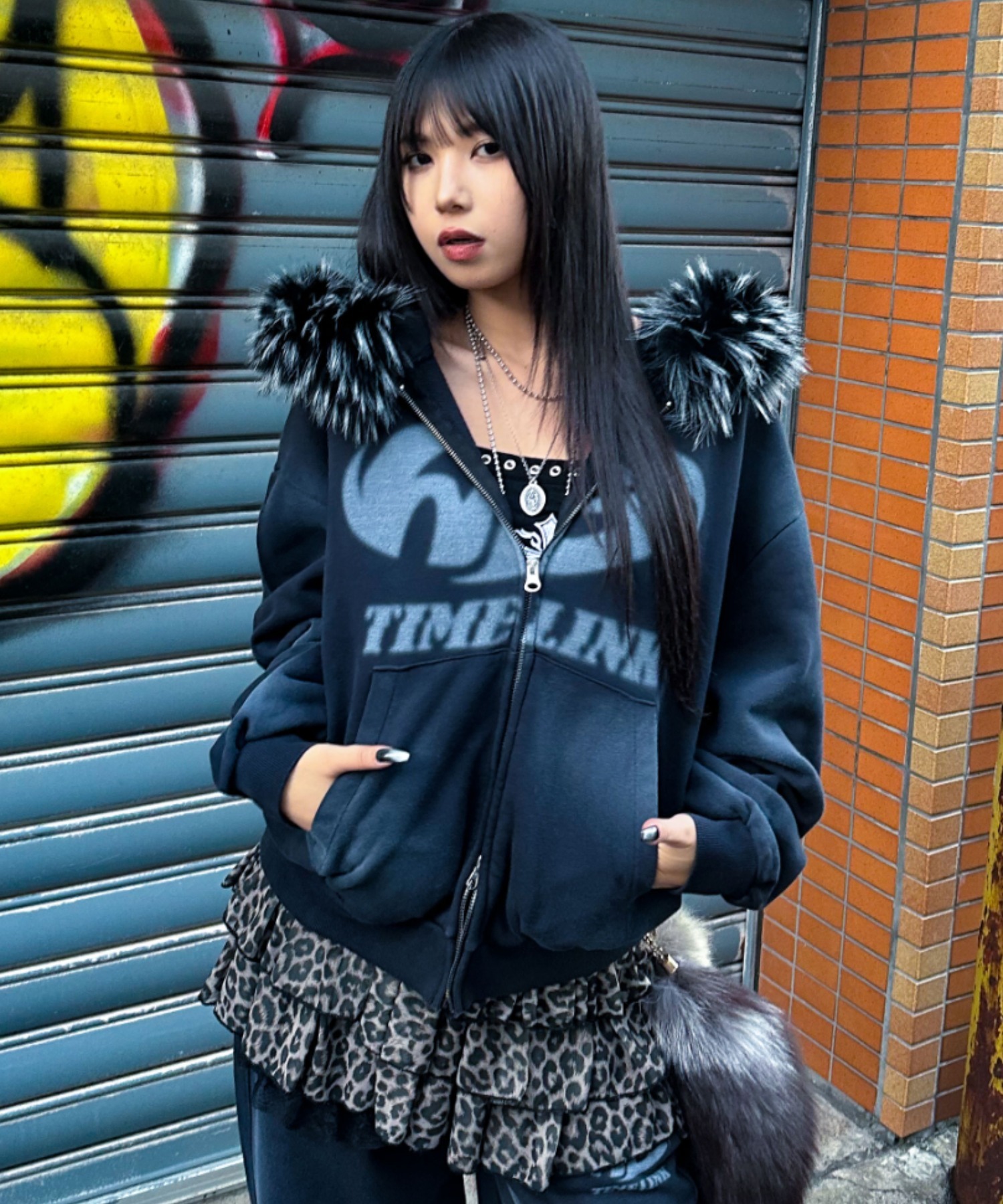 A'GEM/9 × .kom 『A'gem/エージェム』 ﾌｧｰ付加工ジップアップパーカー