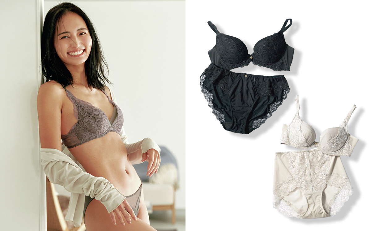 ワコール高級下着 Yue ユエ キャミソール&ブラジャー セット 花を