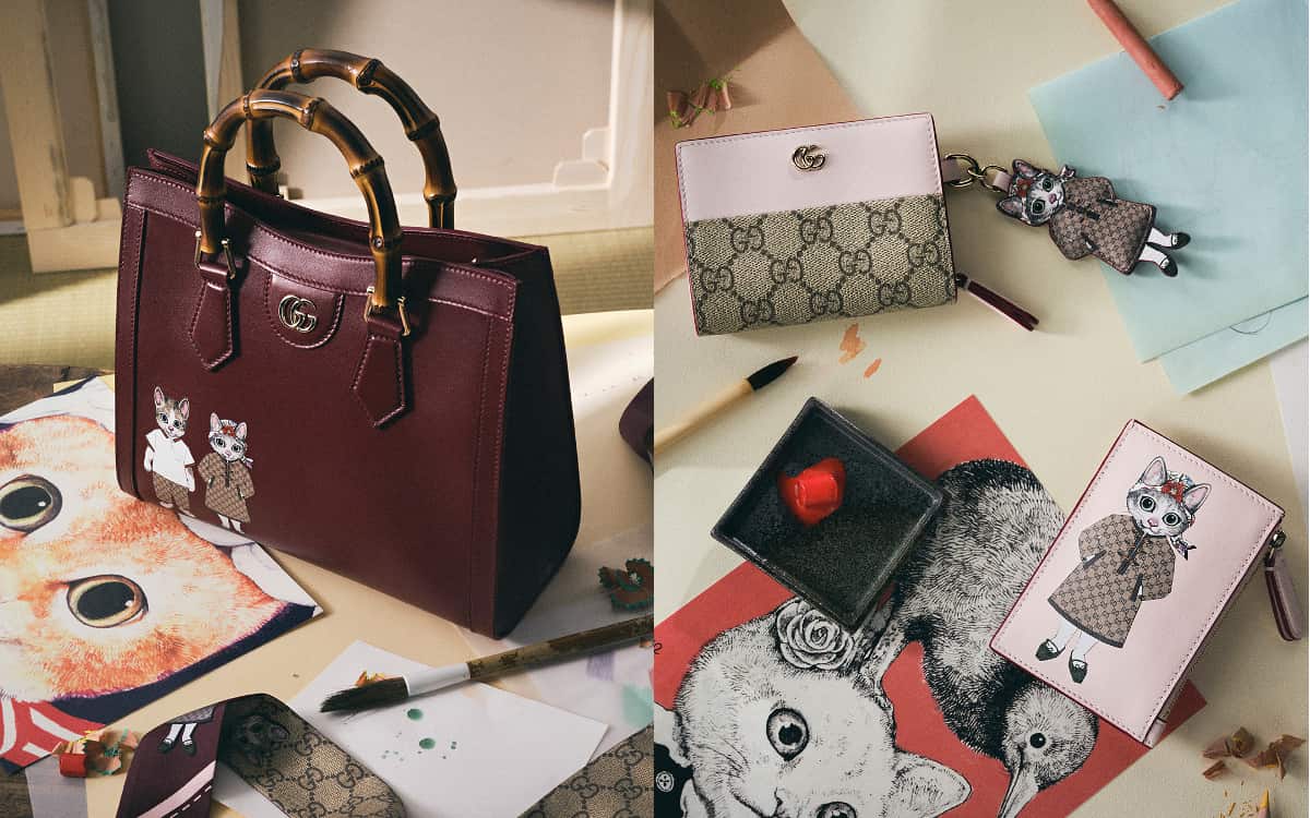 グッチとヒグチユウコのコラボ、猫の「BOとBORIS」をデザインした