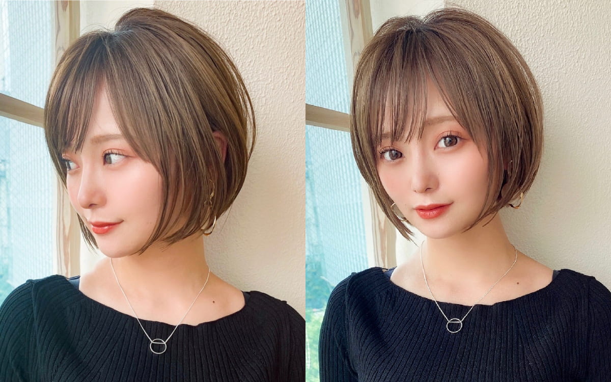 万能カラーで美人見せ！ 大人っぽクールな、前下がりのひし形ショート