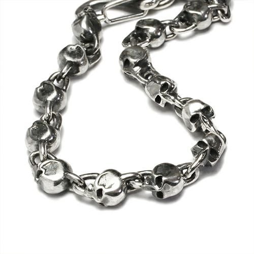 J-NS047)レボリューションスカルチェーンブレスレット-フルスカル