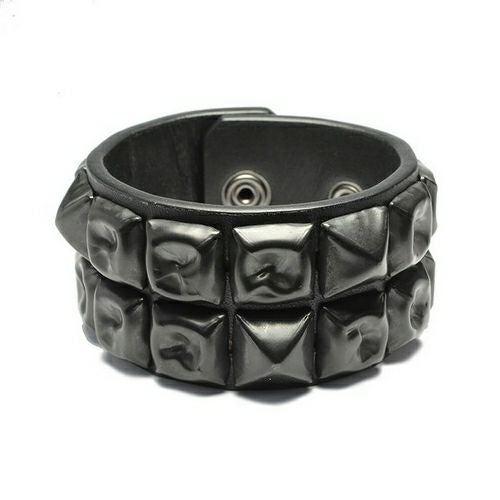 J-NS141)レザーブレスレットダブルスタッズ｜アクセサリー通販のジャム