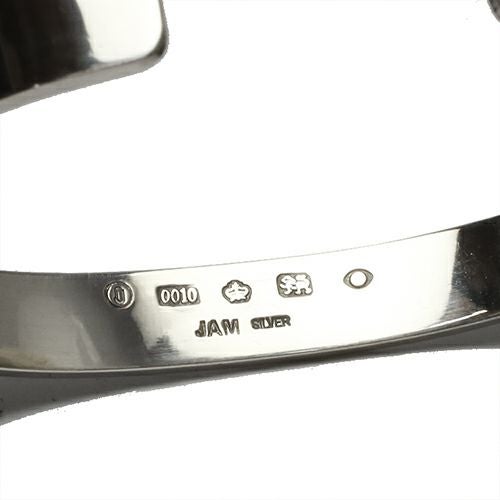 JBR080)平打ちFORGING（鍛造）バングルM-シルバー925/ブレスレット