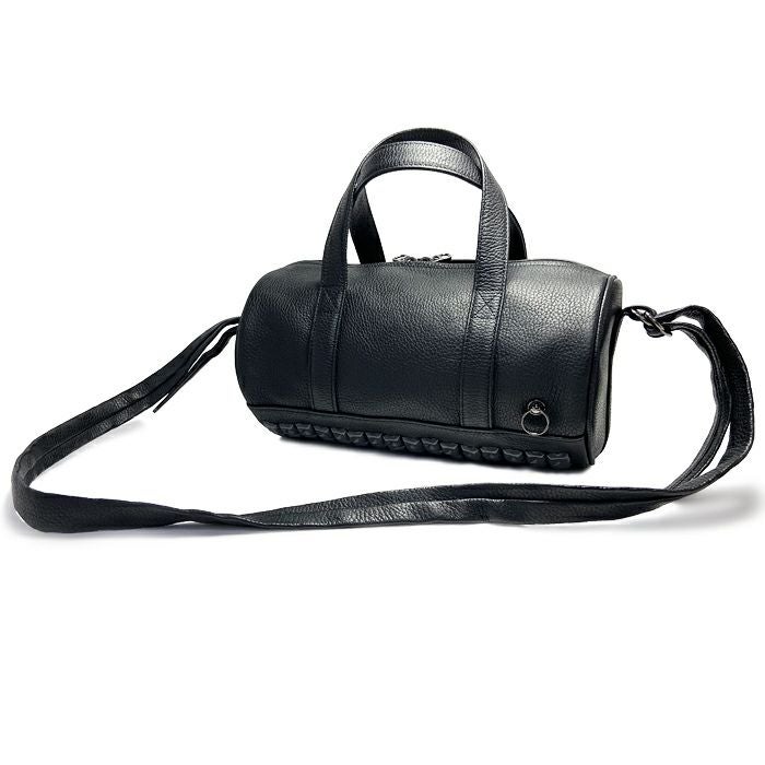 J-BG007)ENDUREレザースタッズ2WayドラムバッグショルダーバッグS