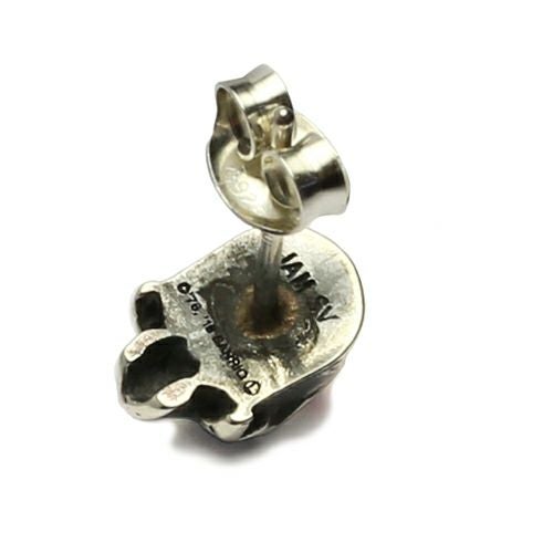 JKT027SV)ハローキティ/HelloKittyスカルフェイスピアス-シルバー/片耳