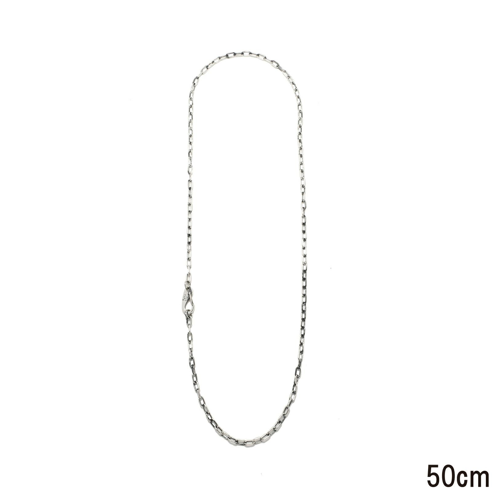 JNS414-SV)マガタマシンプルチェーンネックレス&ブレスレット-シルバー