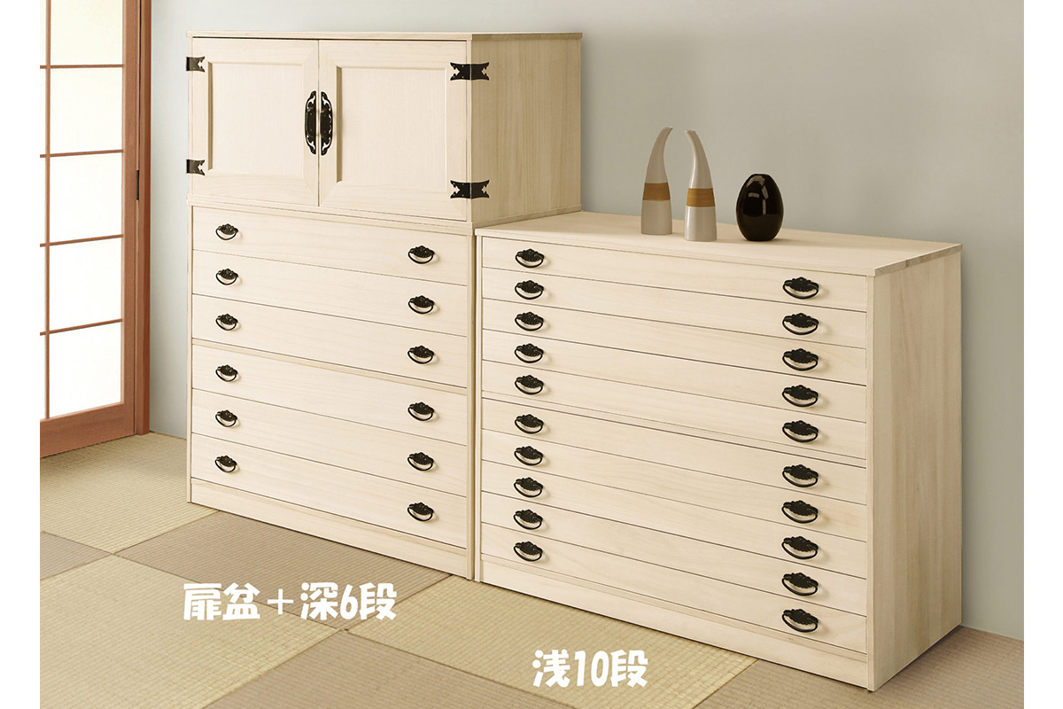 幅100 奥行44 高さ49.7】総桐組み合わせタンスTO 深4段(TO-4) | 大川