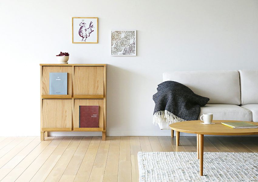 レッチェ77マガジンレコードラック（ホワイトオーク） | 大川家具