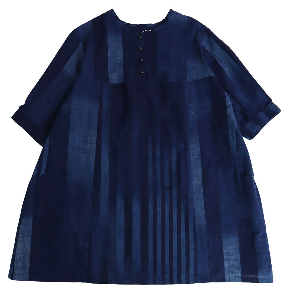 儀右ヱ門 ギエモン ぎえもん 久留米絣 プルオーバーチュニック丈