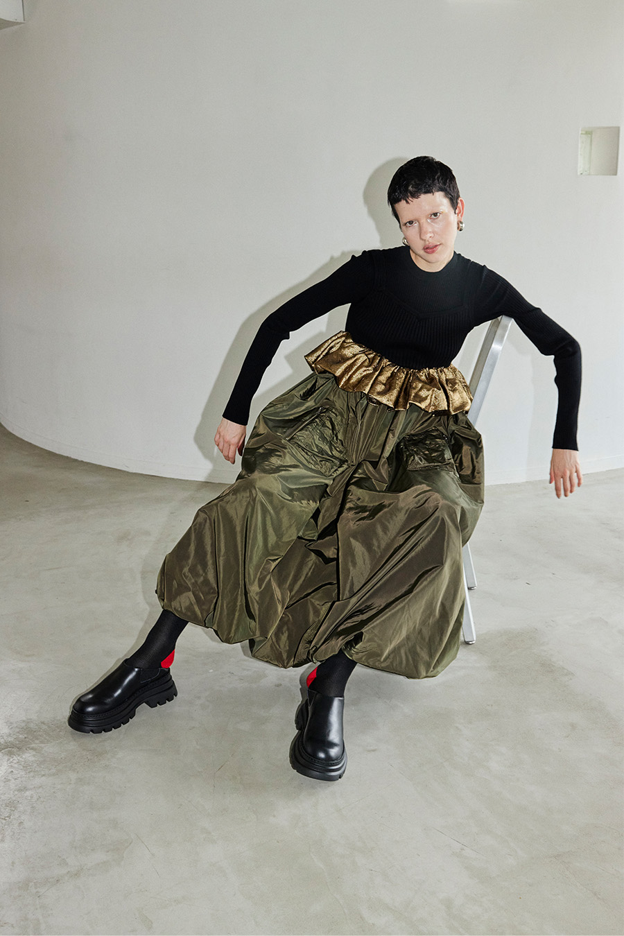 OMMO ONLINE STORE / VOLUME HEAD SABOT BOOTS