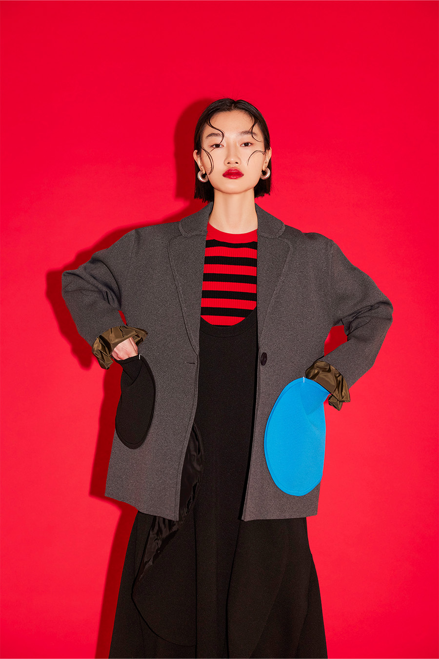 OMMO ONLINE STORE / RANDOM CIRCLE DOCKING KNIT JK