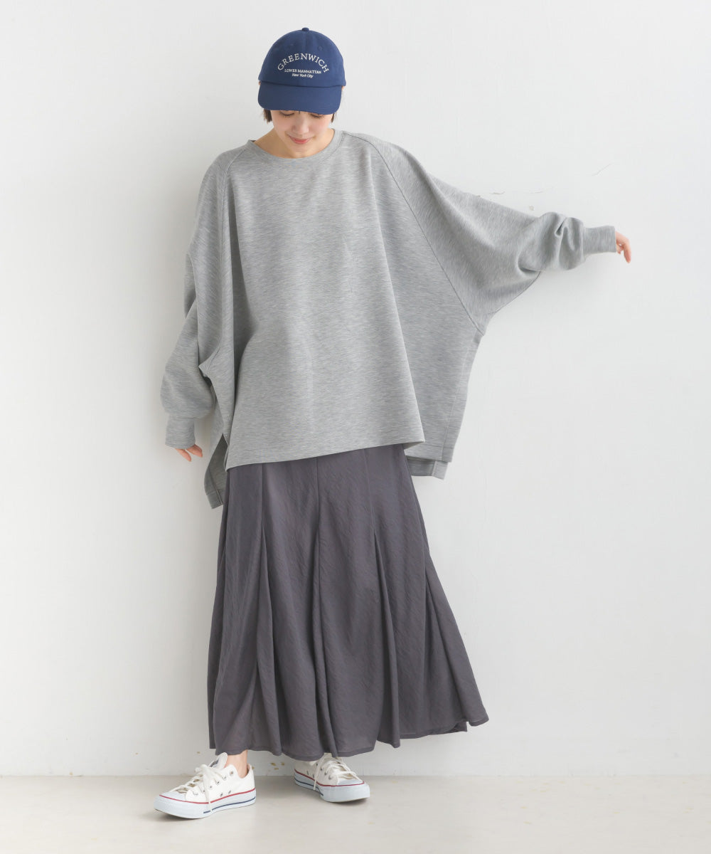 OMNES】ソフトダンボールニット ワイドシルエット長袖プルオーバー