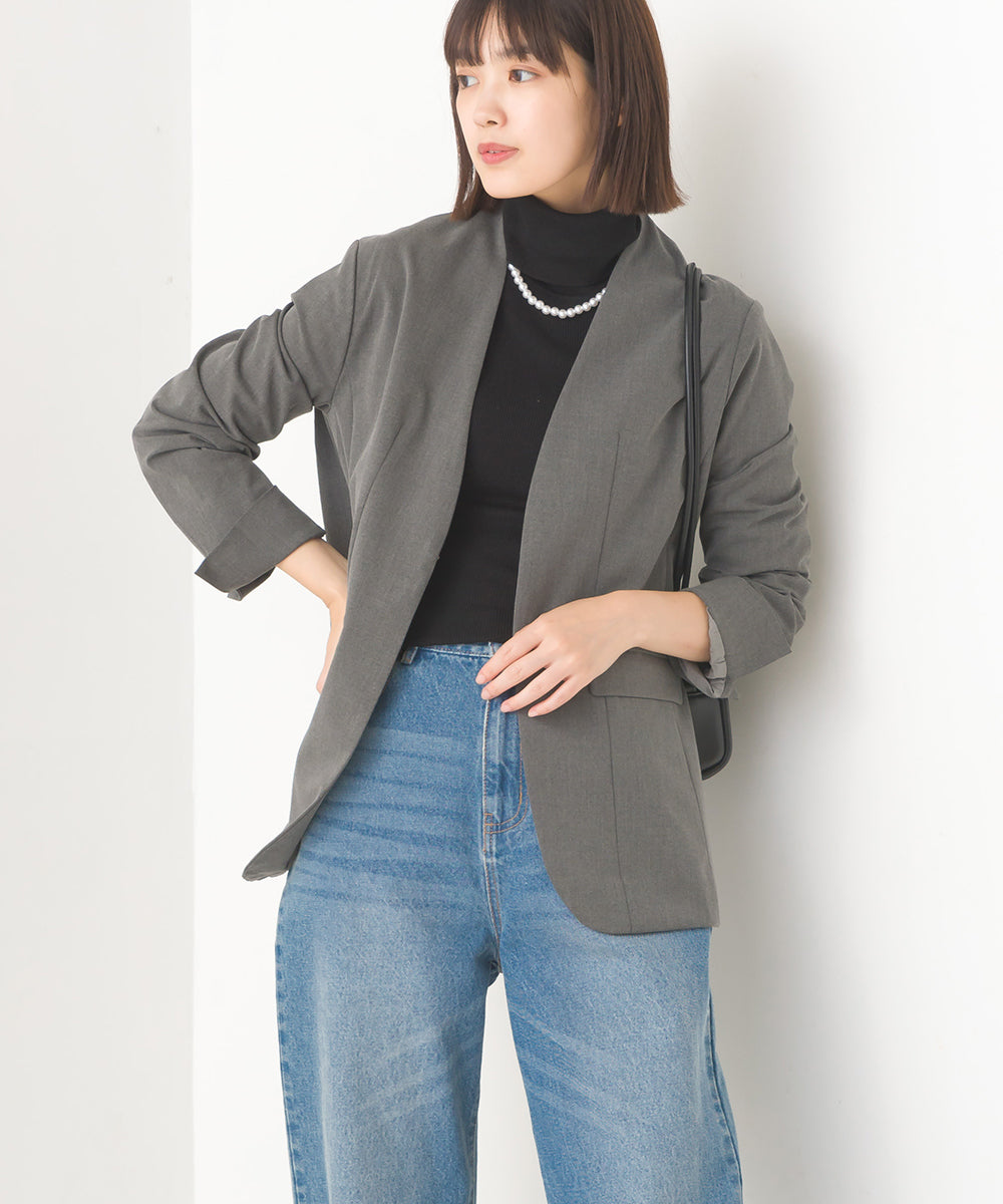 OMNES】TRストレッチ ノーカラージャケット【1522-7090】