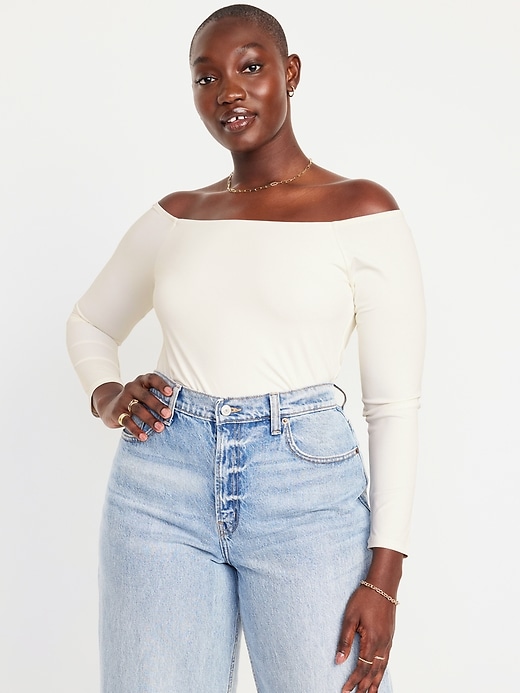 Fitted Off-the-Shoulder Top | Old Navy