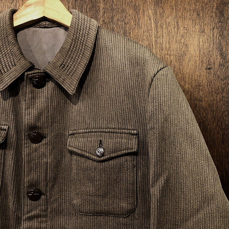 French Vintage Unic D.F Heavy Cotton Pique Animal Button Hunting