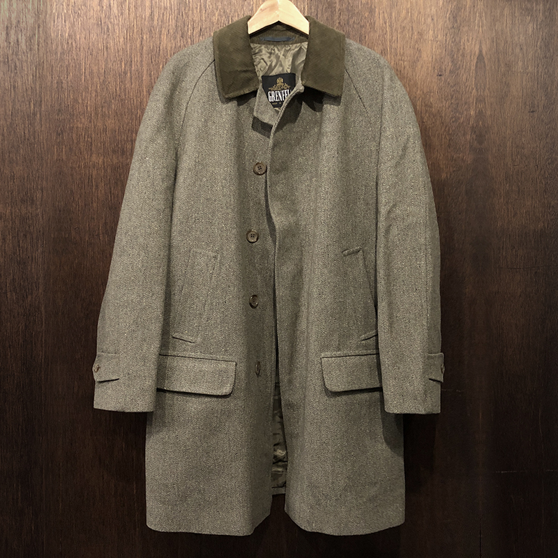 Grenfell Derby Tweed Herringbone 4pocket Country Balmacaan Coat