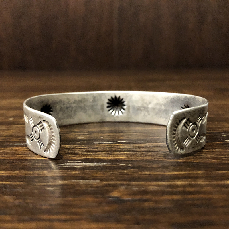 Vintage Navajo Fred Harvey Silver Cuff bracelet Bangle Shell