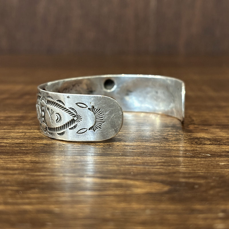Vintage Navajo Fred Harvey Silver Cuff bracelet Bangle Swastica