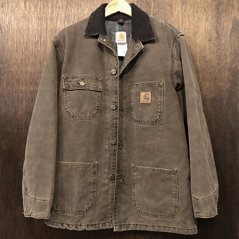 Carhartt Dark Brown Duck Canvas Chore Coat S Made in USA