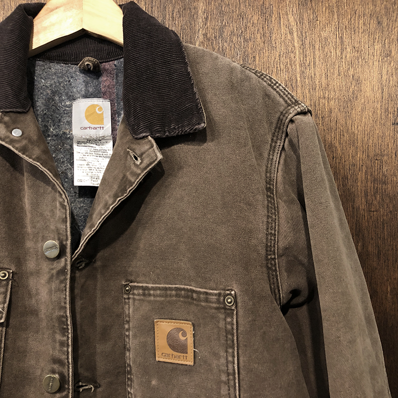 Carhartt Dark Brown Duck Canvas Chore Coat S Made in USA