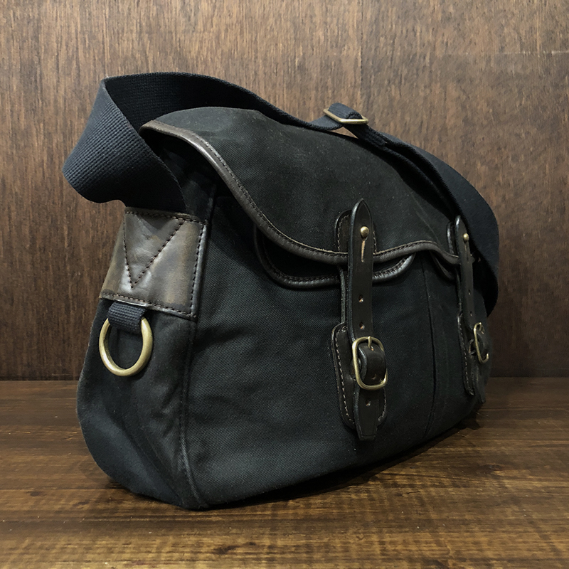 Brady Ariel Trout Canvas Fishing Field Shoulder Bag Black Twill