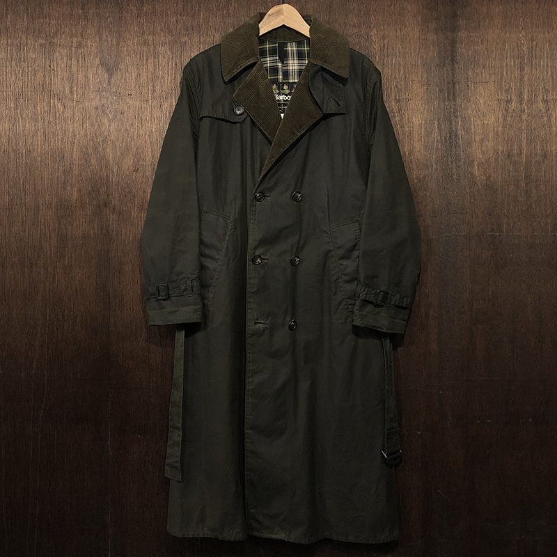 Barbour Trench Coat Sage Vintage 3Warrant C34 Mint バブアー