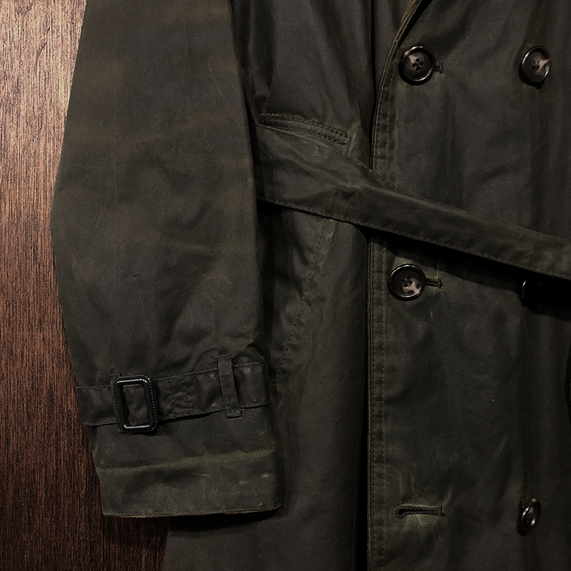 Barbour Trench Coat Sage Vintage 3Warrant C34 Mint バブアー