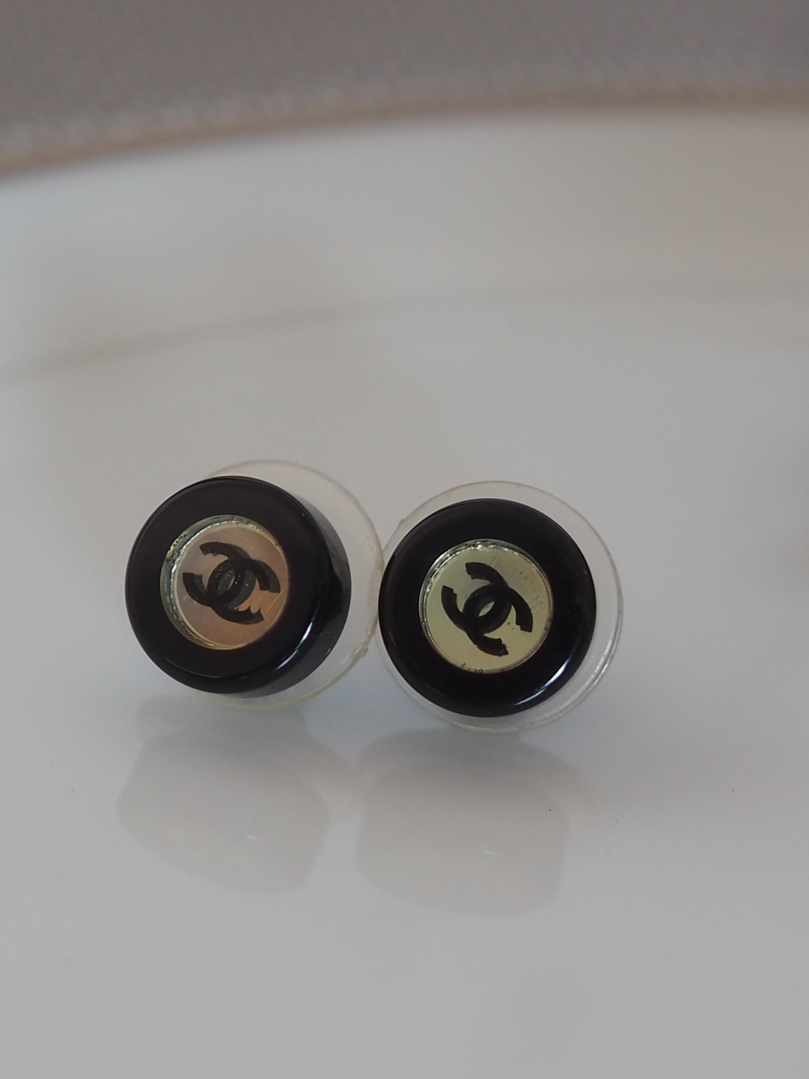 CHANEL シャネル ココ COCO クリア ミラー ピアス 01P ブラック