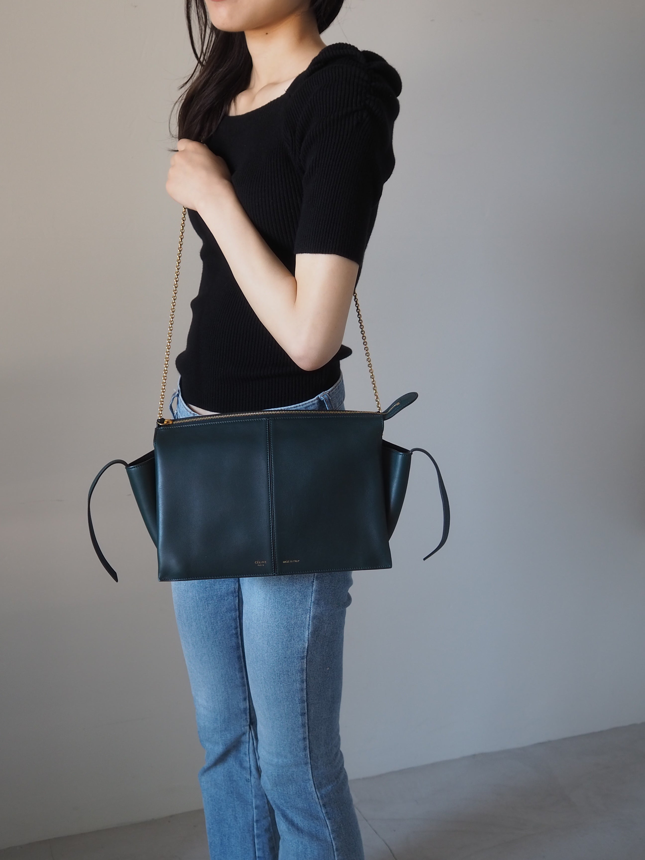 CELINE セリーヌ トリフォルド チェーン ショルダーバッグ フィービー