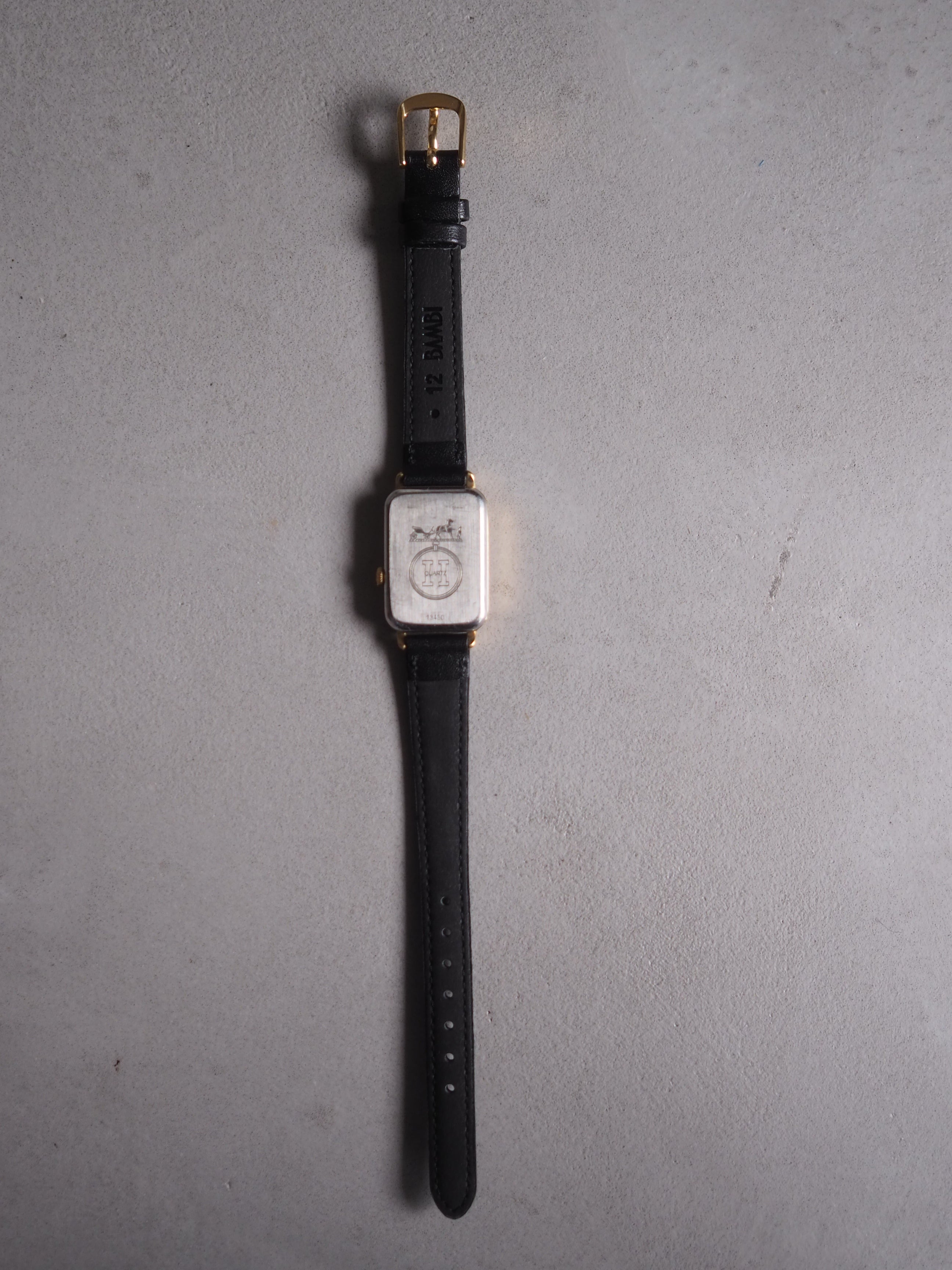 HERMES エルメス カレーシュ ウォッチ 腕時計 ゴールド ブラック