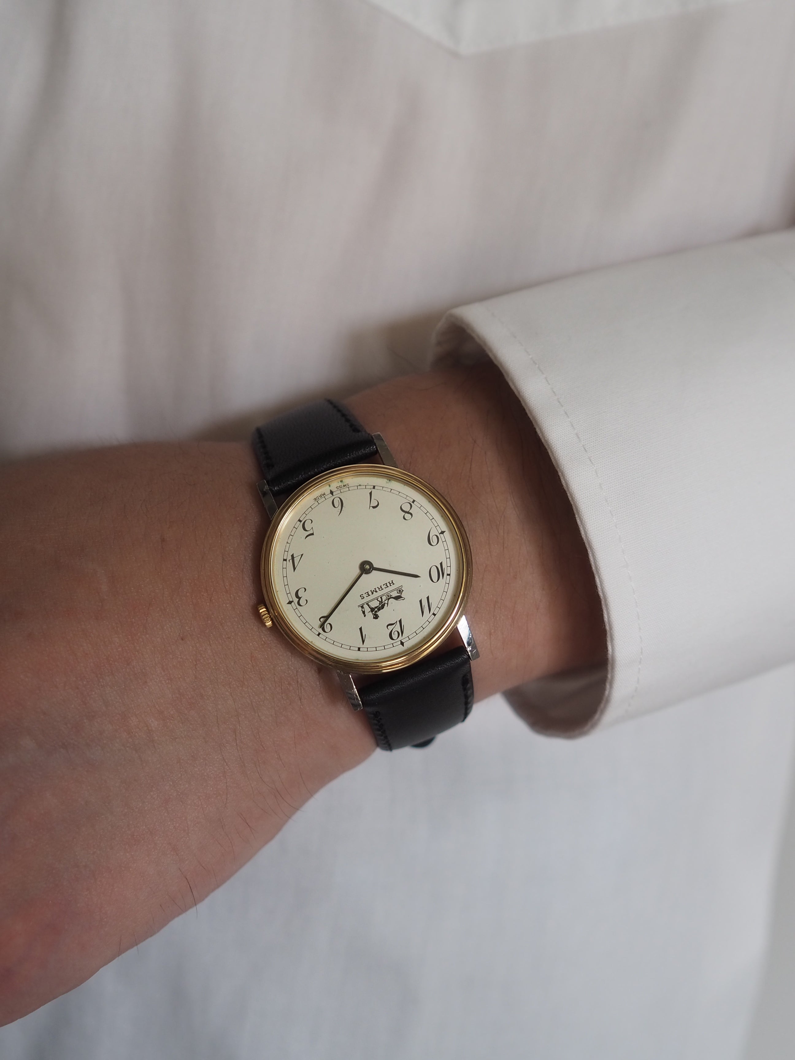 HERMES ヴィンテージ エルメス 手巻き 馬車ロゴ ウォッチ 腕時計