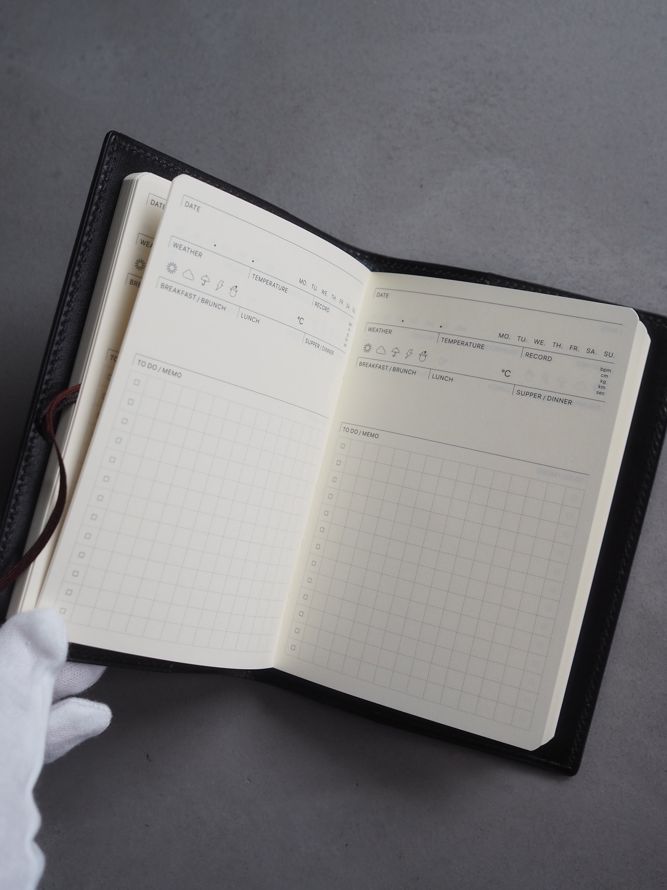 HERMES エルメス アジェンダ 手帳 財布 カードケース ブラック レザー