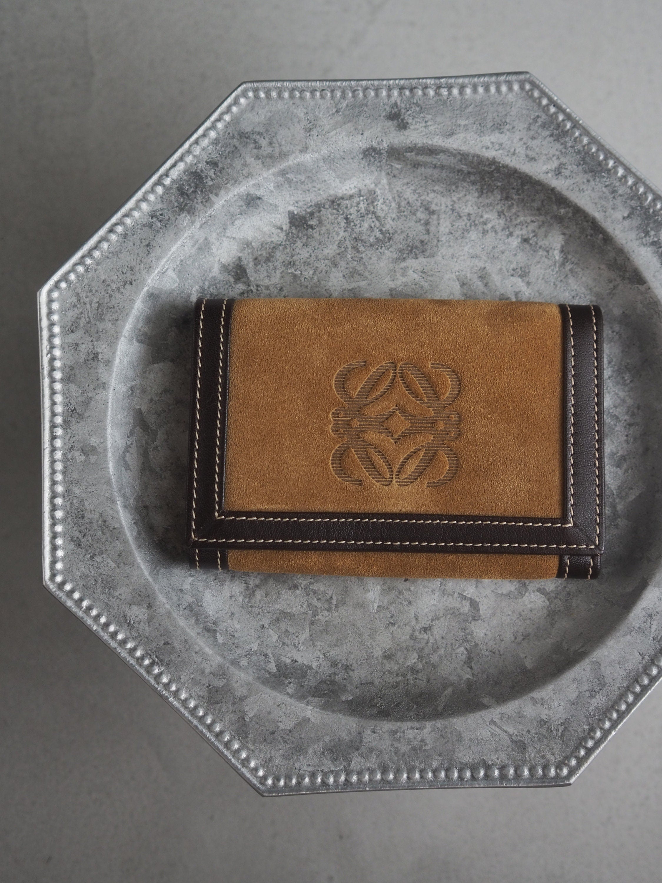 LOEWE ロエベ アナグラム キーケース カードケース スエード ブラウン