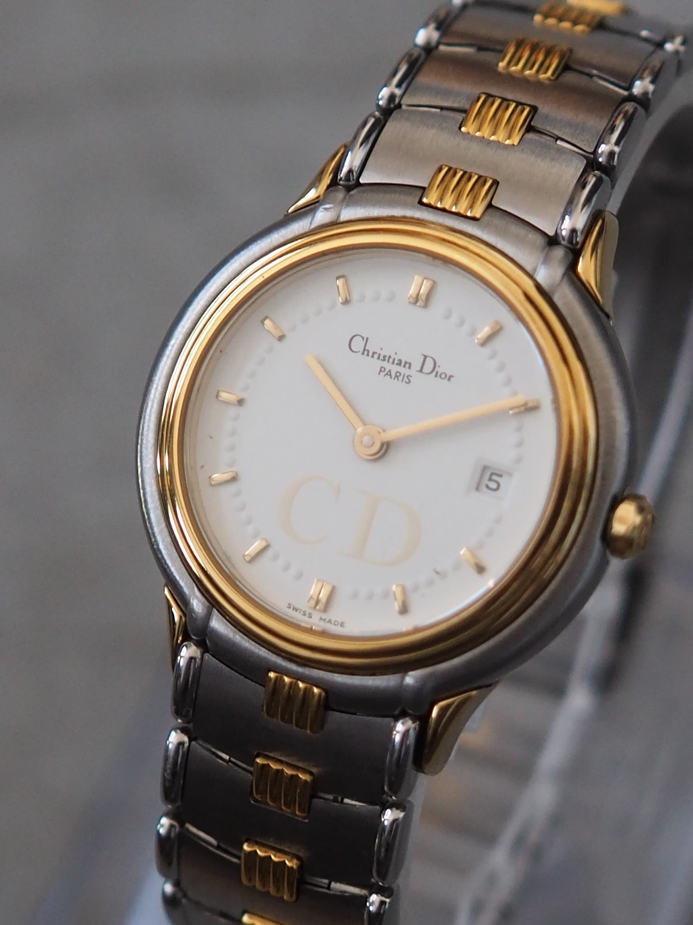 Christian Dior ディオール ラウンド ウォッチ 腕時計 ゴールド