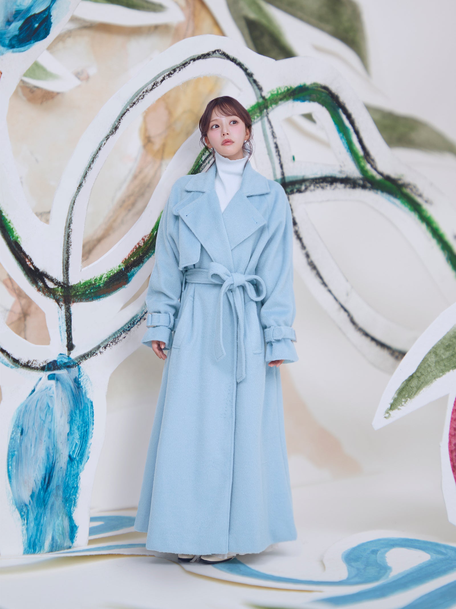 ダブルシャギーロングコート