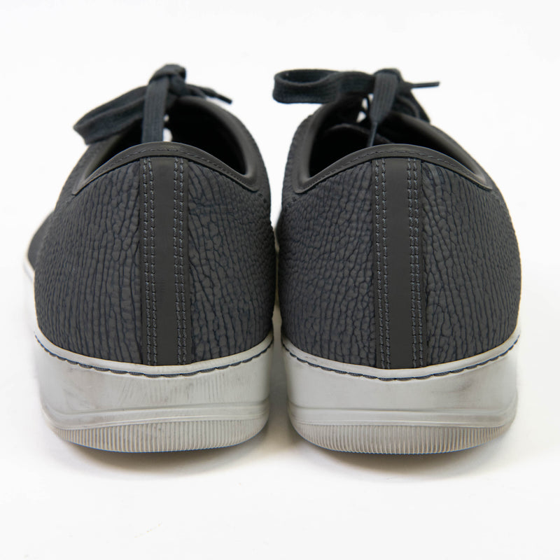 Lanvin Grey Embossed Snakeskin Leather Sneakers Size 11 – On Que Style