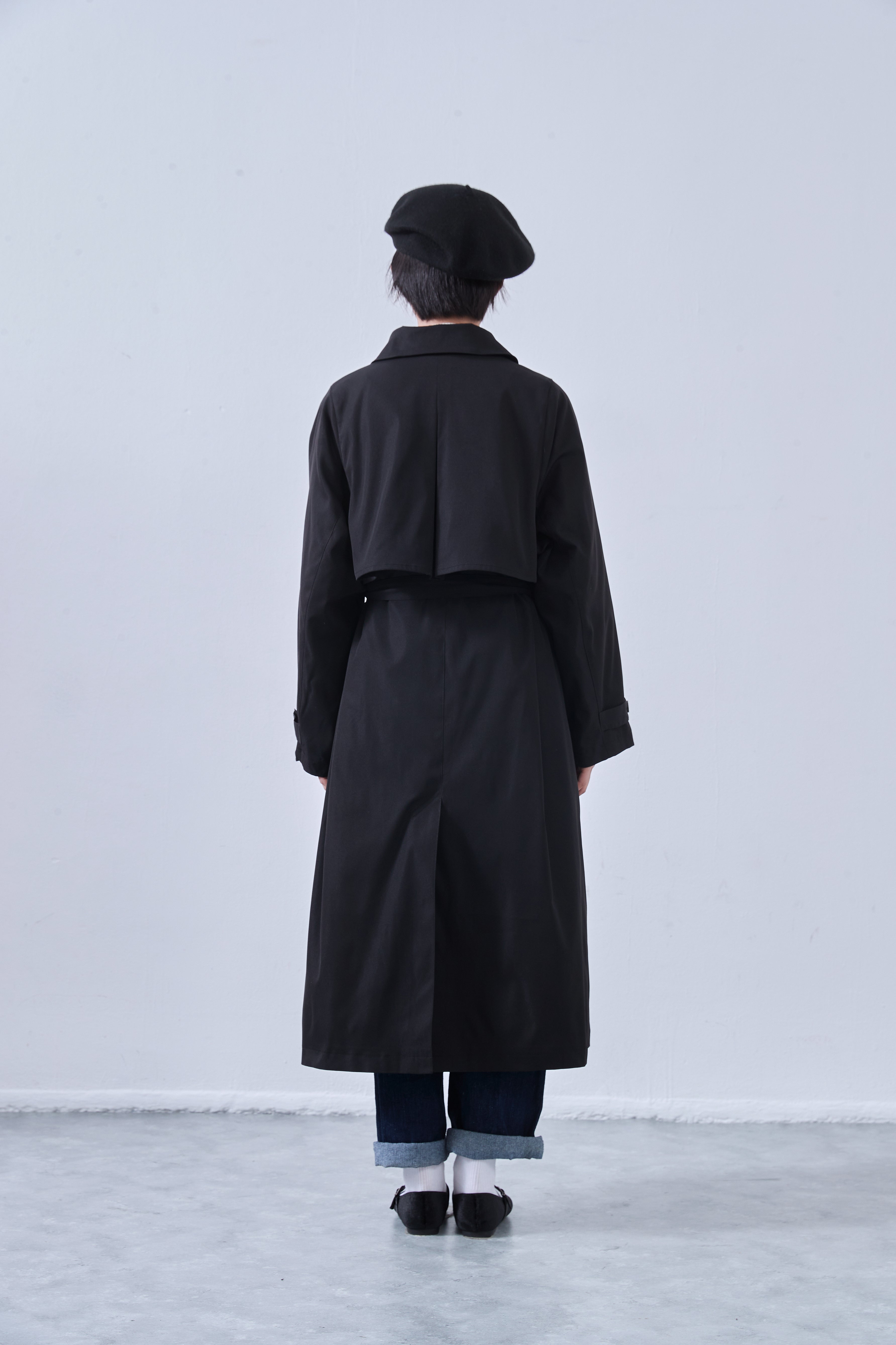 KNNJ360・コットンライク・トレンチコート・裏地付き・ベルト付き
