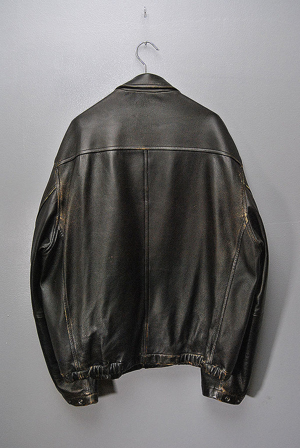 COMOLI レザー ジップブルゾン