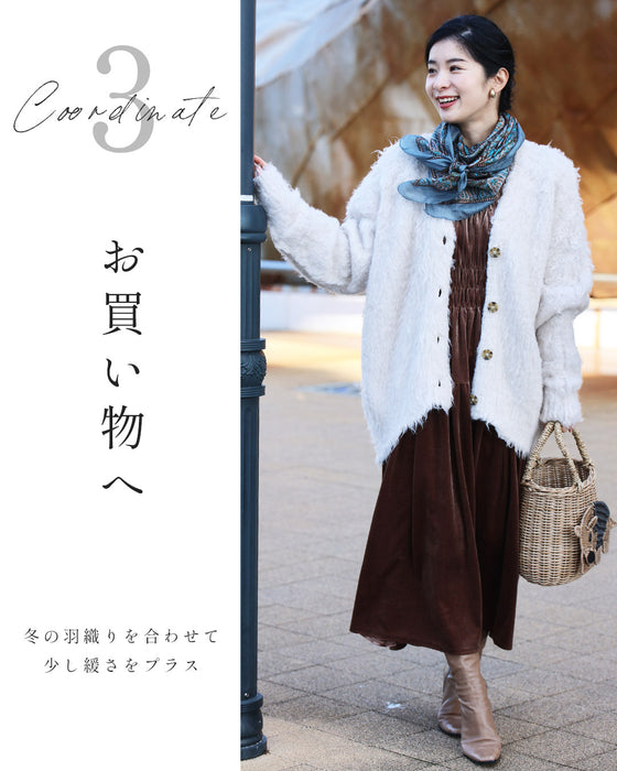 上品な大人の艶ベロア調シャーリングワンピース – ONE PEACE ONLINE