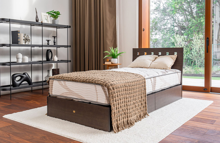 かねたや70周年記念 シモンズ S-Line 引き出し付 ベッドフレーム+