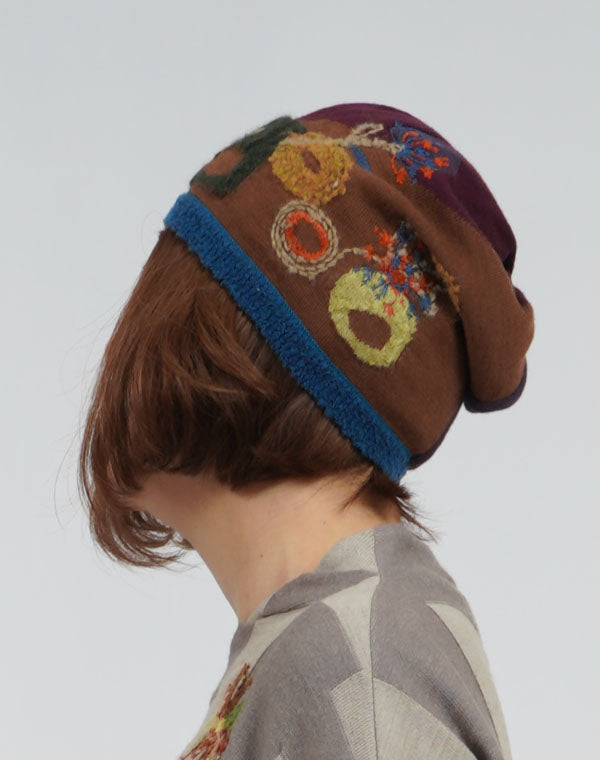 野花柄刺繍入りニット帽 / BEA07410WA – satoseni online store