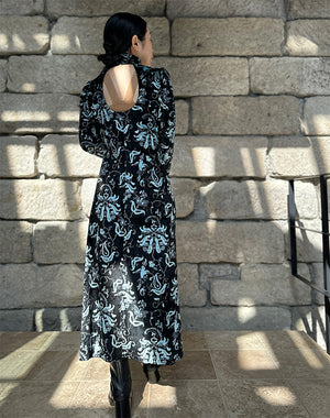 Mame Kurogouchi / Velour Jersey High Neck Dress / 303165252004