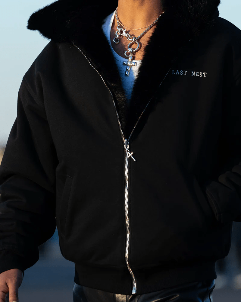 LAST NEST/Reversible Fur Hoodie / Black(M black)｜ ROYAL FLASH