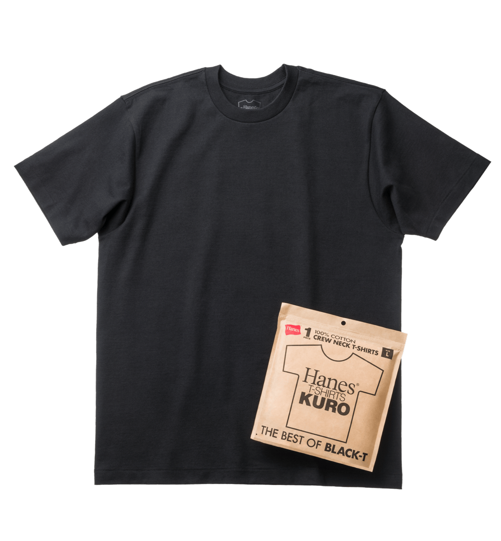 Hanes】SHIRO クルーネックTシャツ 24SS Hanes T-SHIRTS KURO (HM1
