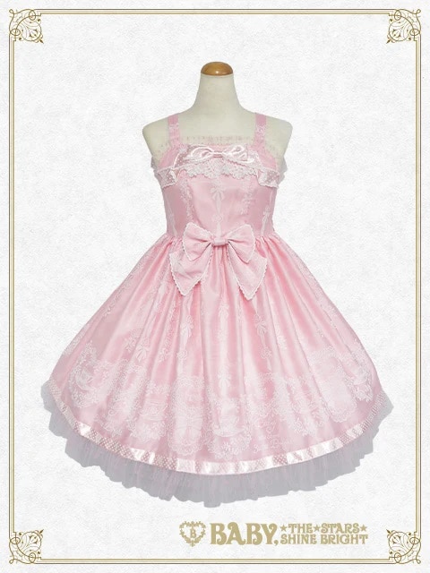 Sugar Rose Tea Time プリント ハートジャンパースカート（ピンク