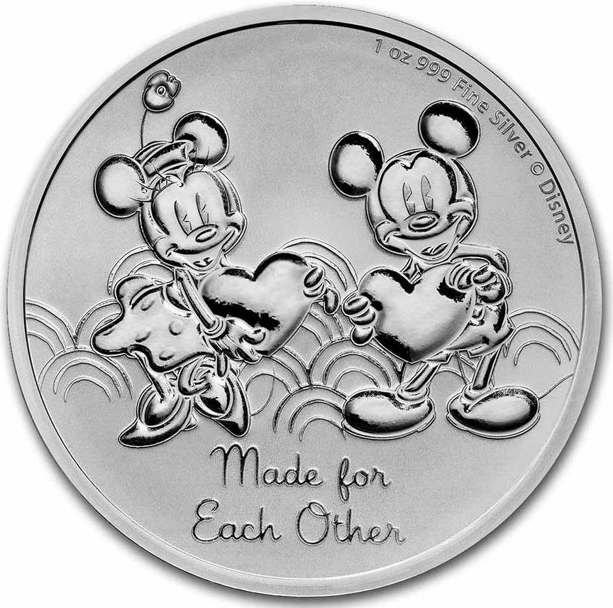 Silver Ounce 2023 Mickey and Minnie: Made for Each Other, Coin