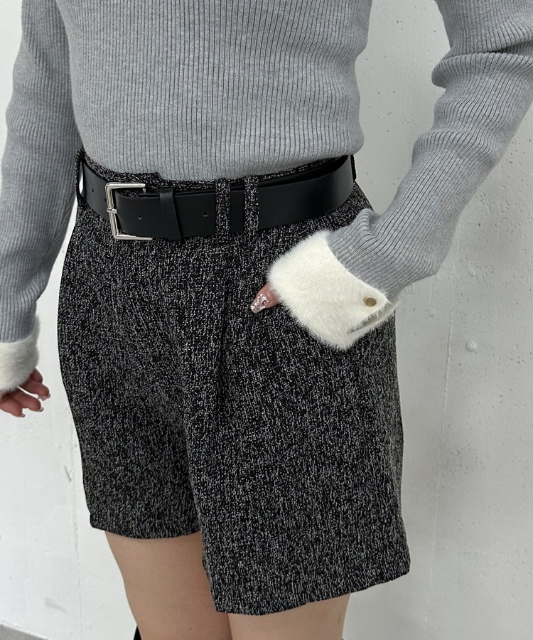 ベルト付ツイードショートパンツ(M CHARCOAL GRAY): パンツ｜PMbox P&M