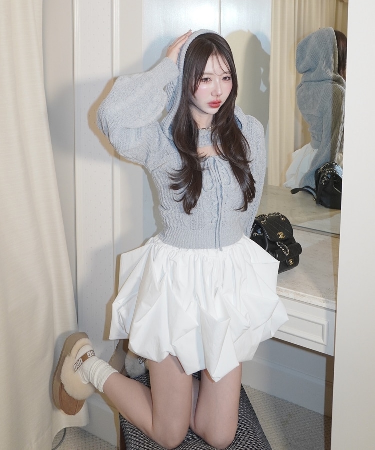 ribbon foodie tops×laceup cami set(M GRAY): トップス｜PMbox P&M